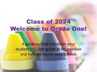 Class of 2024 Welcome to Grade One!