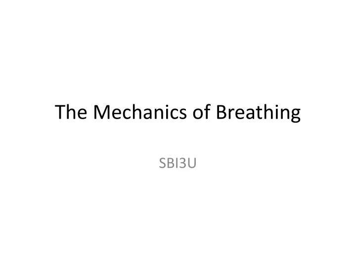 the mechanics of breathing