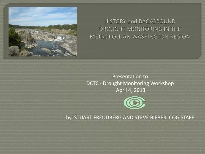 history and background drought monitoring in the metropolitan washington region