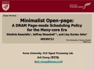 Korea University, VLSI Signal Processing Lab. Jinil Chung ( ??? ) ( jinil_chung@korea.ac.kr )