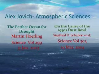 Alex Jovich - Atmospheric Sciences