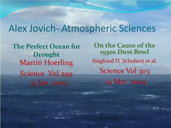 alex jovich atmospheric sciences