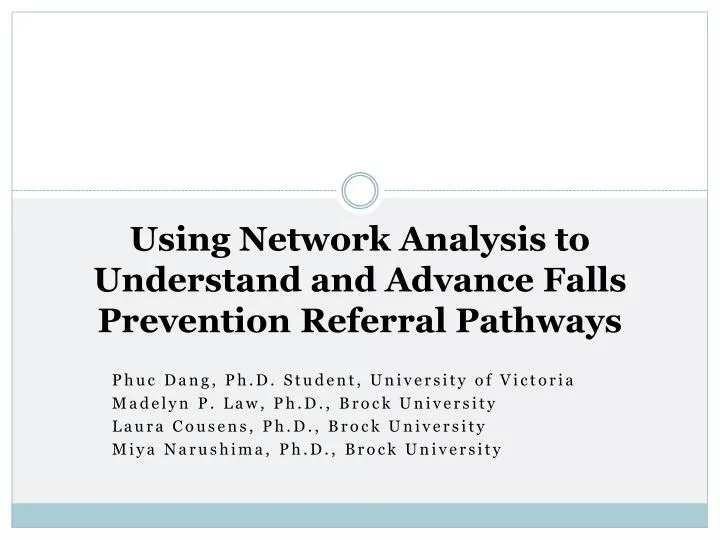 using network analysis to understand and advance falls prevention referral pathways