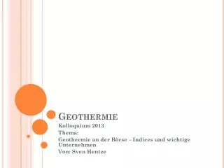 geothermie
