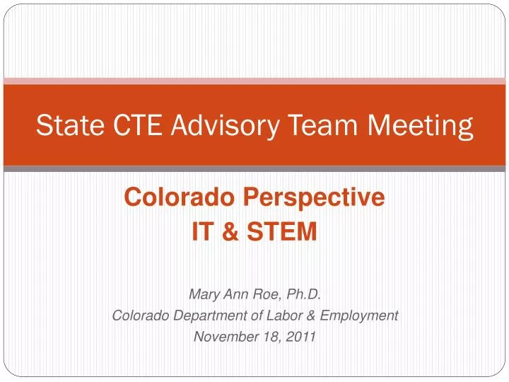 state cte advisory team meeting