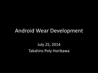 Android Wear Development