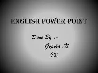 ENGLISH POWER POINT