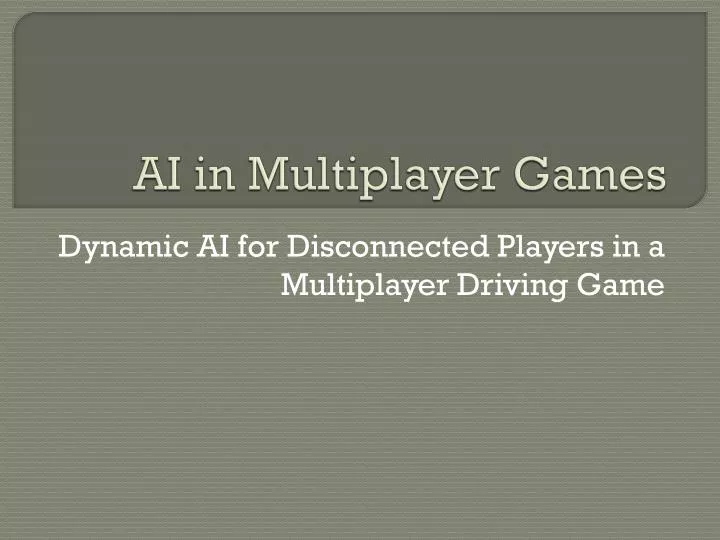 ai in multiplayer games