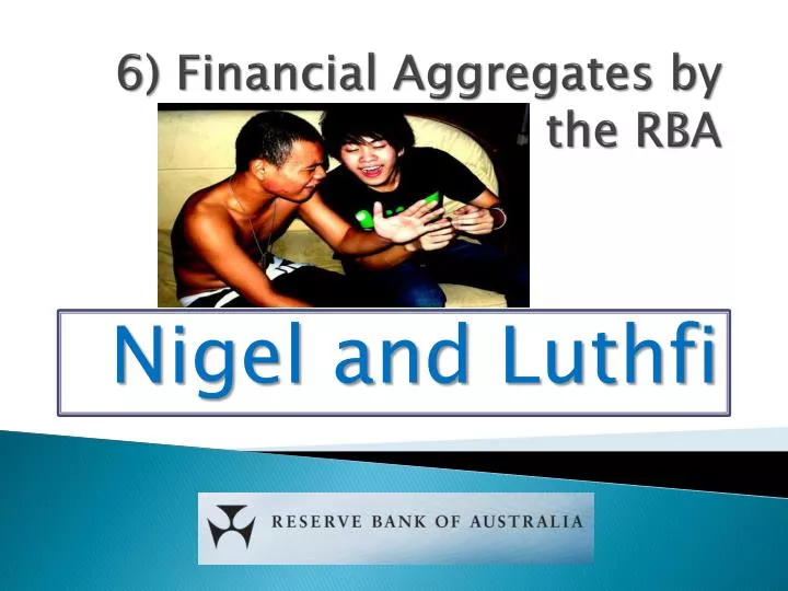 6 financial aggregates by the rba