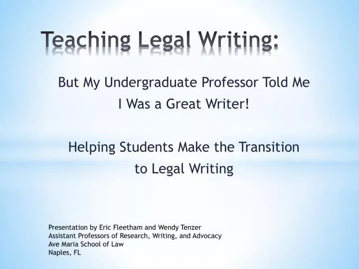 teaching legal writing