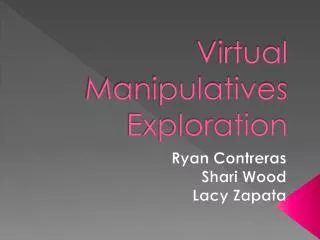 virtual manipulatives exploration