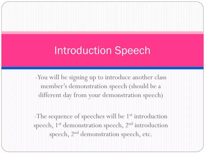 introduction speech