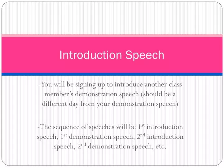 ppt presentation introduction speech