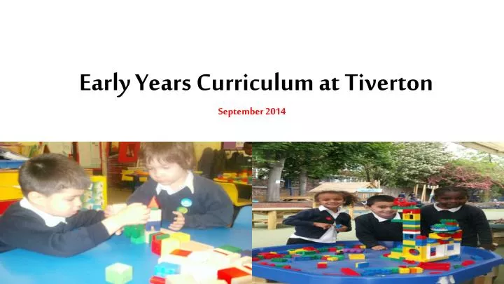 early years curriculum at tiverton