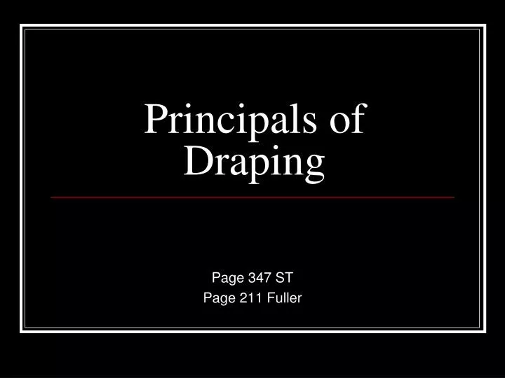 principals of draping