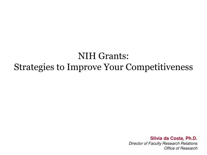 nih grants strategies to improve your competitiveness