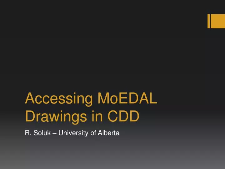 accessing moedal drawings in cdd