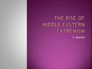 The Rise of Middle Eastern Extremism