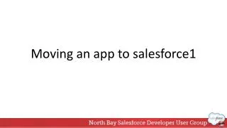 Moving an app to salesforce1