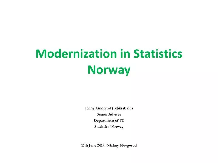 modernization in statistics norway