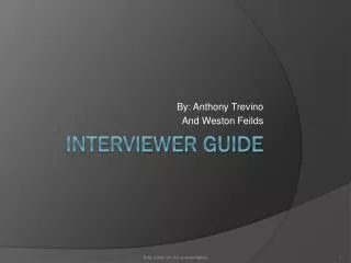 Interviewer Guide