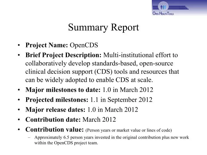 summary report