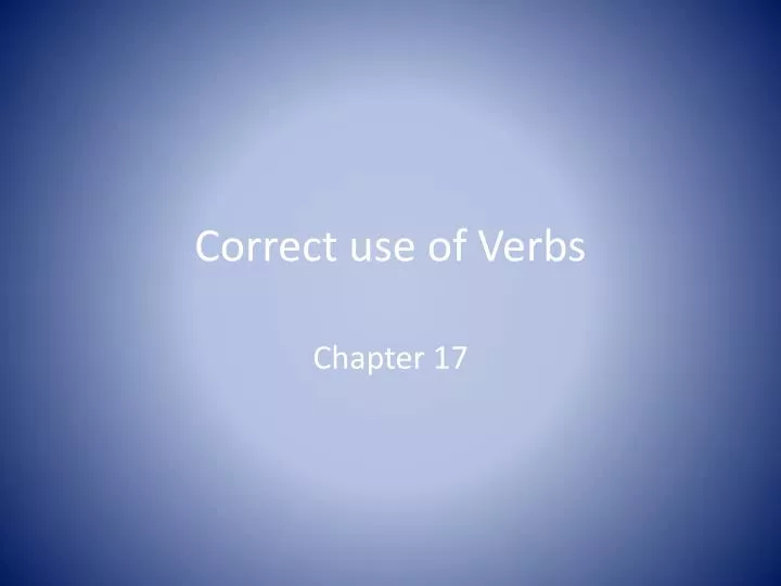 correct use of verbs