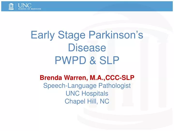 early stage parkinson s disease pwpd slp