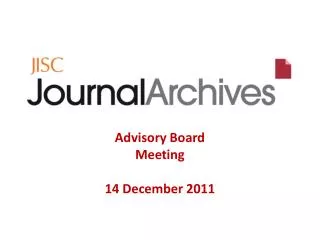 Advisory Board Meeting 14 December 2011