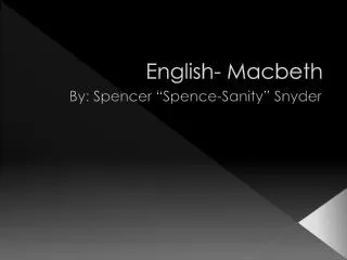 English- Macbeth