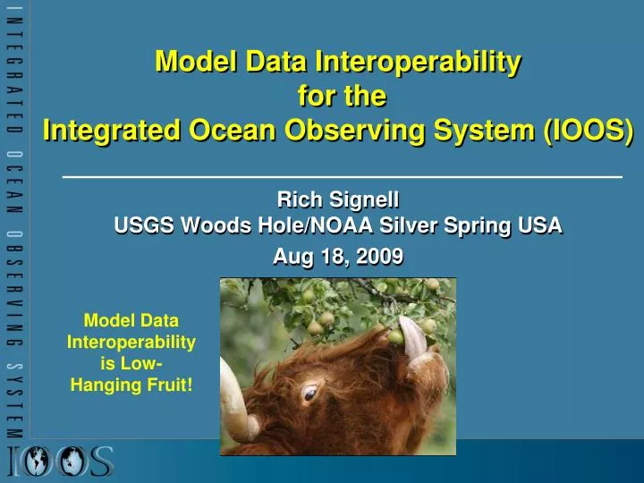 model data interoperability for the integrated ocean observing system ioos