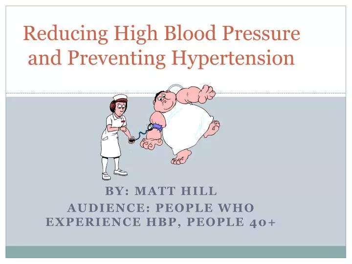 reducing high blood pressure and preventing hypertension