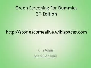 Green Screening For Dummies 3 rd Edition storiescomealive.wikispaces