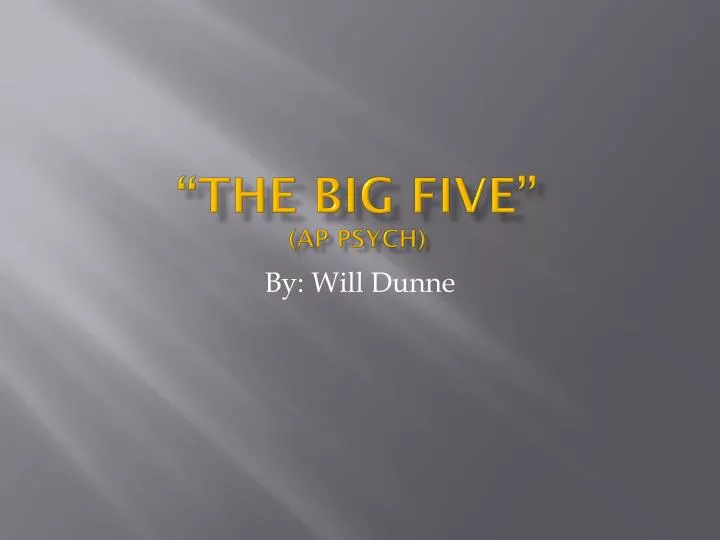 the big five ap psych