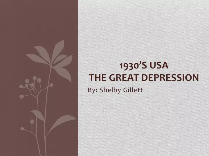 1930 s usa the great depression