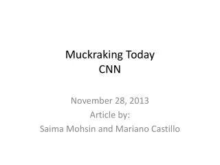 Muckraking Today CNN
