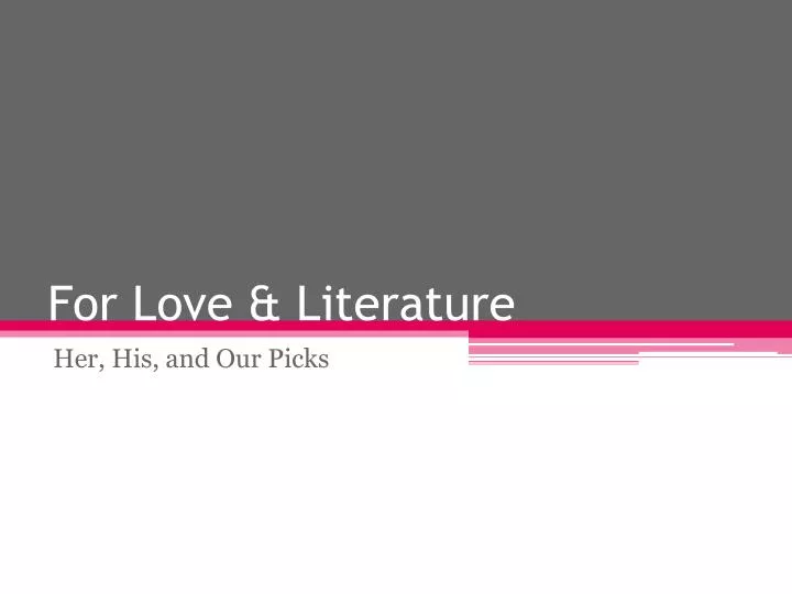 for love literature