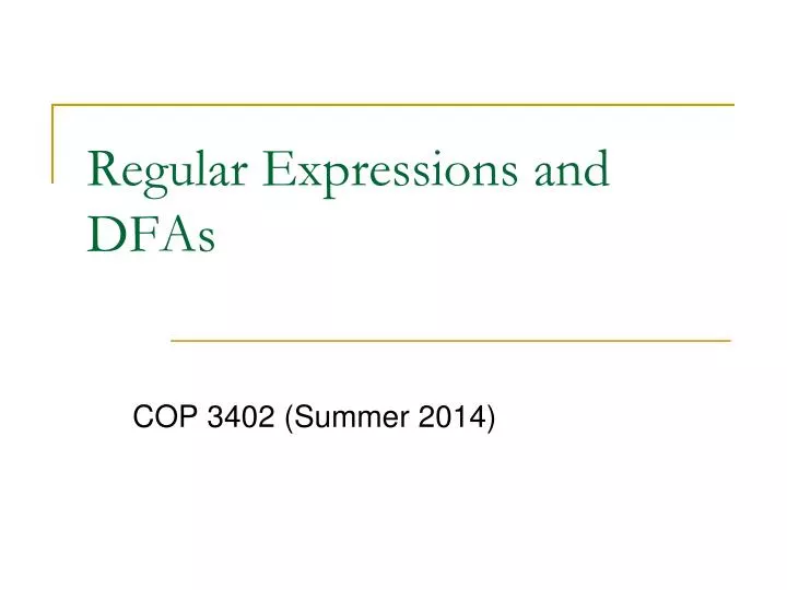 regular expressions and dfas