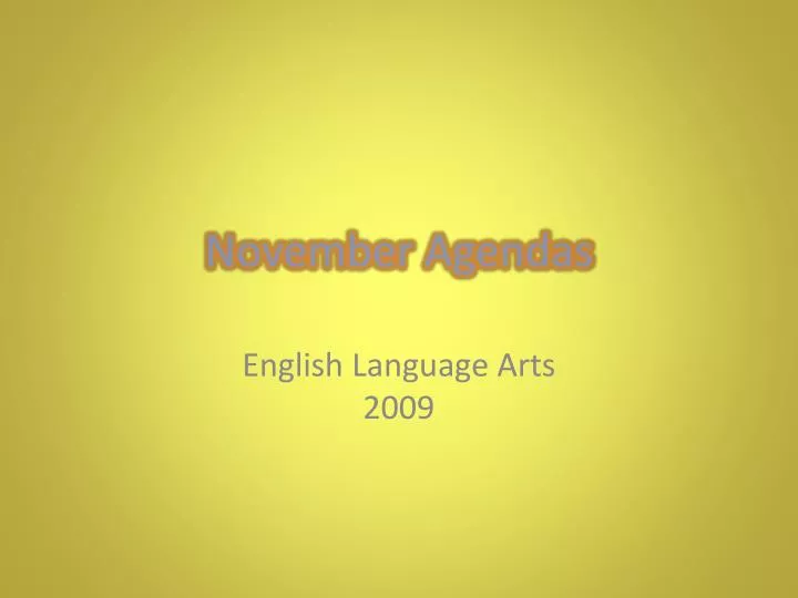 november agendas