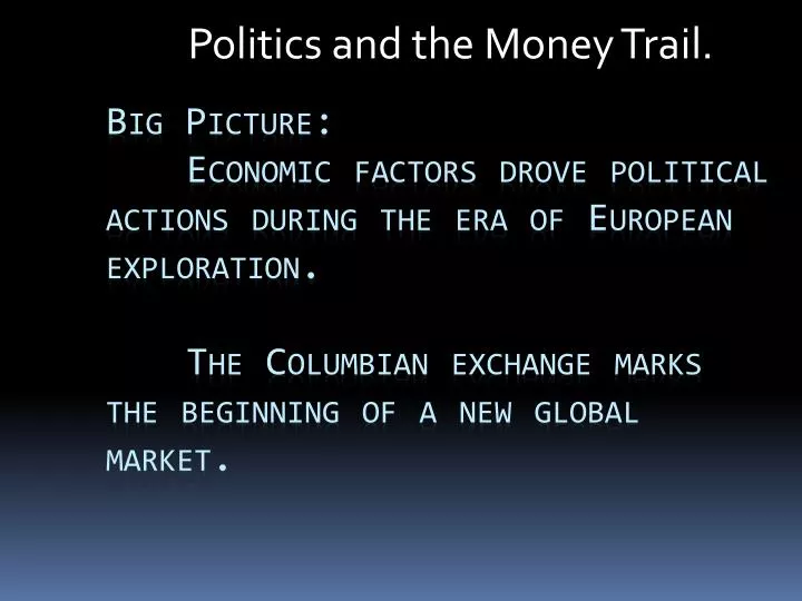 politics and the money trail