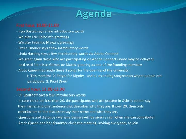 agenda