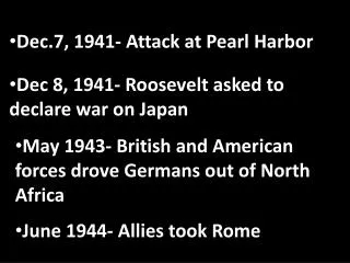 Dec.7, 1941- Attack at Pearl Harbor