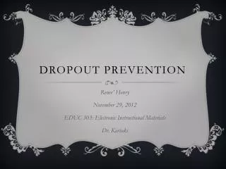 Dropout Prevention