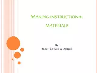 Making instructional materials