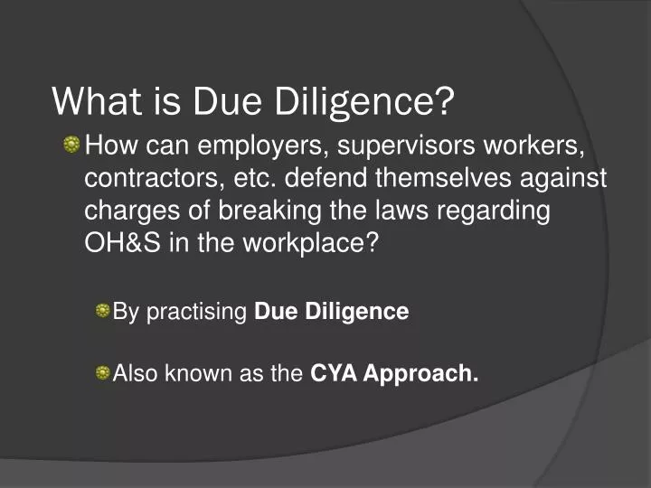 what is due diligence