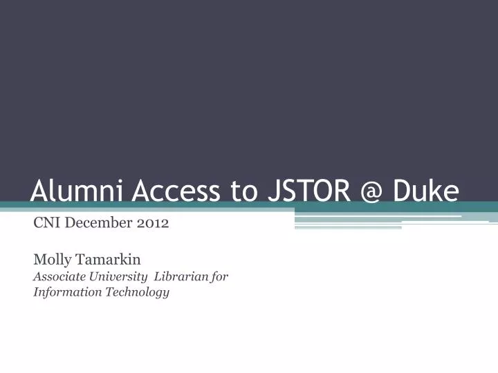 alumni access to jstor @ duke