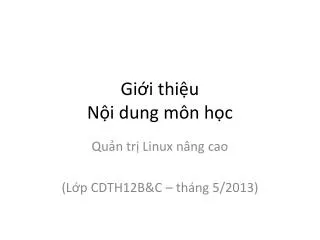 gi i thi u n i dung m n h c