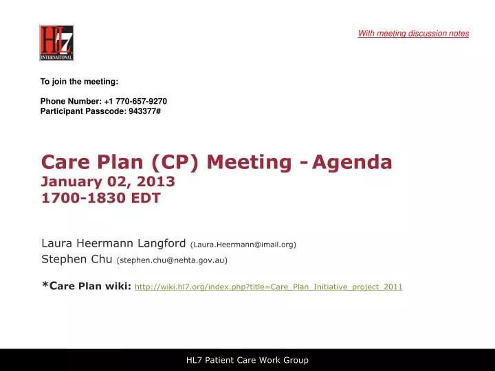 care plan cp meeting agenda january 02 2013 1700 1830 edt