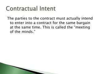 Contractual Intent