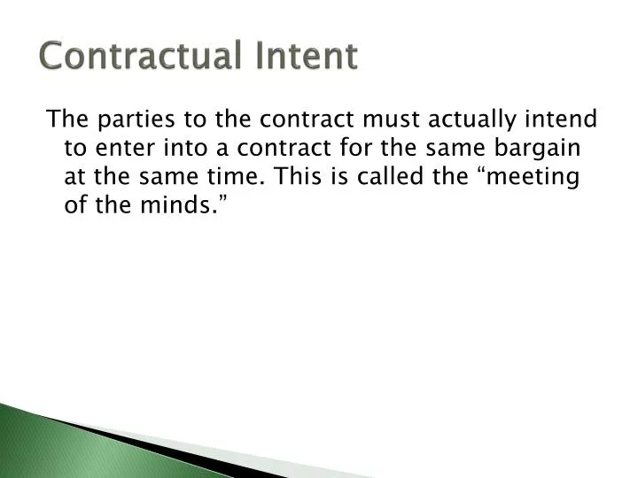 contractual intent